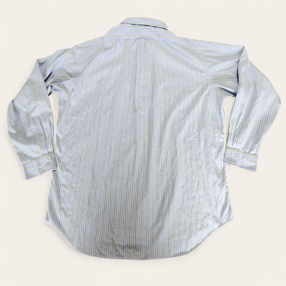 Ralph Lauren classic fit button down shirt XL 17 light blue stripe cotton - Picture 7 of 8